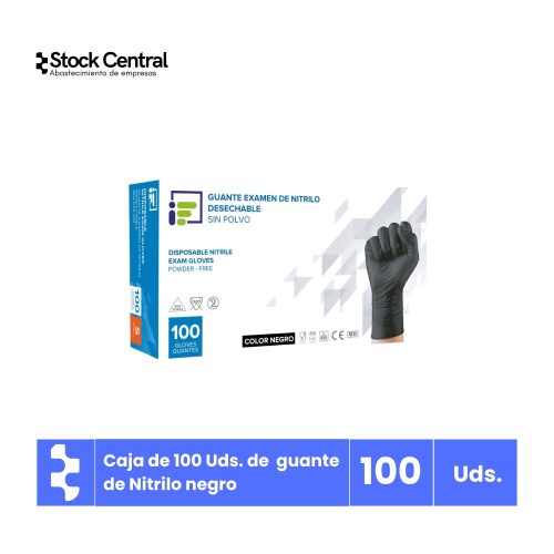 Guante Nitrilo Negro - Foodis - 100 Pares