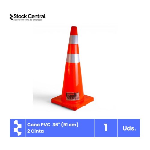 Cono PVC 36" (91 cm) - 2 Cintas