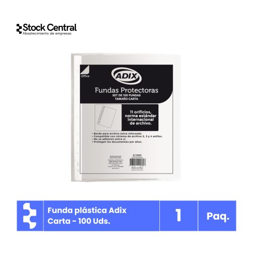 Funda plástica Adix Carta - 100 Uds.