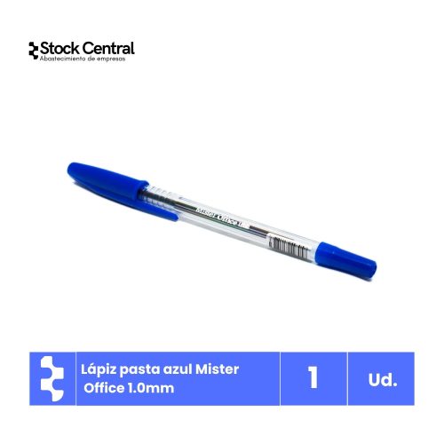 Lápiz pasta azul Mister Office 1.0mm