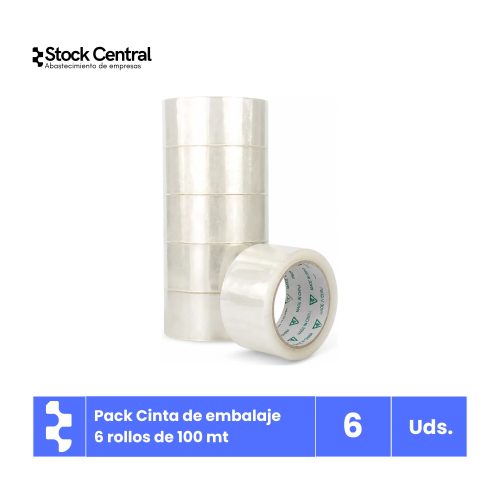 Pack Cinta de embalaje 6 rollos de 100 mt