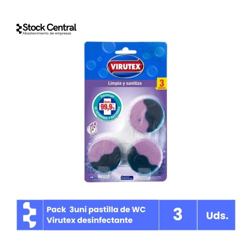 Pastilla de WC desinfectante - Virutex - Pack 3 Uds.
