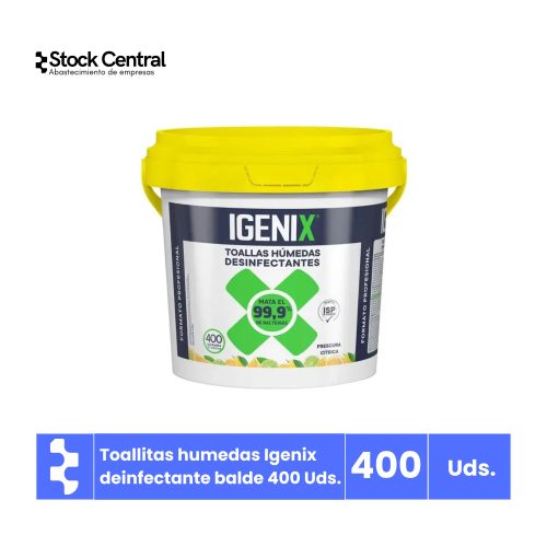 Toallas húmedas desinfectantes - Igenix - Balde 400 Uds.