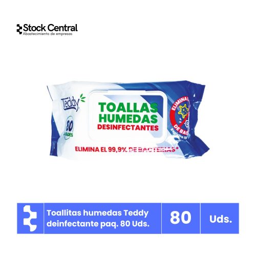 Toallitas húmedas desinfectante - Teddy - Paquete de 80 uds.