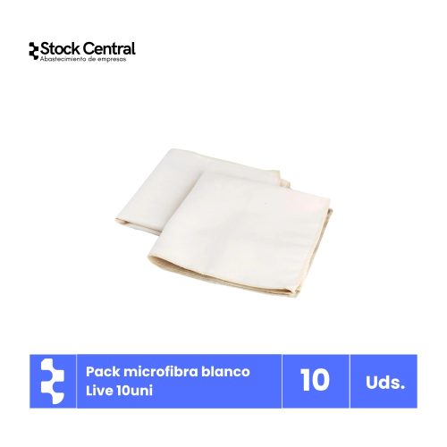 Paño micro fibra blanco live - 10 unidades