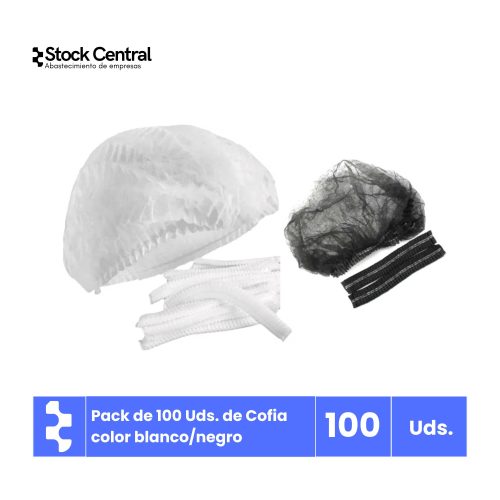 Cofia - Blanco / Negro - 100 uds.